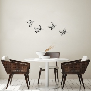 Μεταλλικός πίνακας Birds Μαύρο 18x21 cm - Img 2