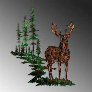 Μεταλλικός πίνακας Deer Πολύχρωμος 65x79 cm - Img 5