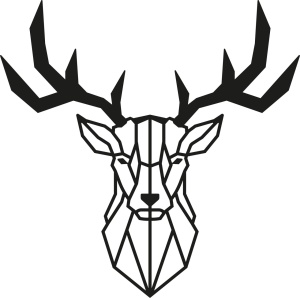 Μεταλλικός πίνακας Deer2 Μαύρο 51x51 cm - Img 2