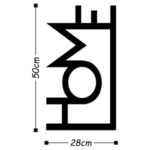 Μεταλλικός πίνακας Home Μαύρο 28x50 cm - Img 3