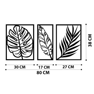 Μεταλλικός πίνακας Leaf2 Μαύρο 80x38 cm - Img 6
