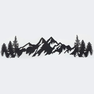 Μεταλλικός πίνακας Mountains Μαύρο 17x69 cm - Img 3
