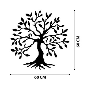 Μεταλλικός πίνακας Tree Μαύρο 60x60 cm - Img 6