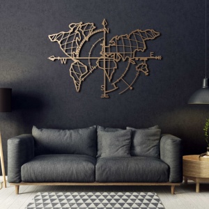 Μεταλλικός πίνακας World Χρυσό 65x95 cm - Img 7