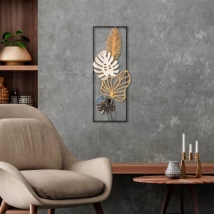 Μεταλλικός πίνακας Palm Πολύχρωμος 32x90 cm
