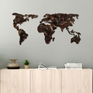 Μεταλλικός πίνακας World Πολύχρωμος 127x60x1.5 cm