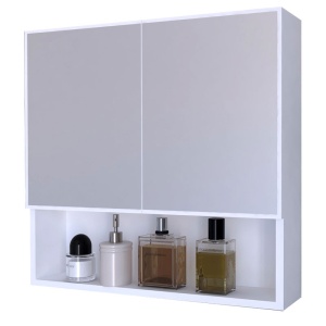 Ντουλάπι Μπάνιου με Καθρέφτη Zante Λευκό 70x17x70cm