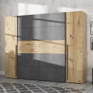 Ντουλάπα με 4 Πόρτες Verzo Pako World Καφέ ανοιχτό 270.5x61.5x210.5 cm - Img 2