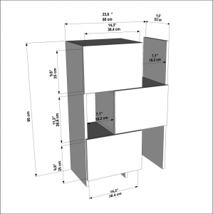 Ντουλάπα multifuncțional Anna Λευκό 65x89.8x31.5 cm - Img 8