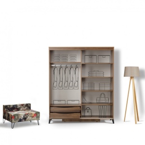 Ντουλάπα Pasific Home Fuga - 160 Ceviz Dolap - Img 2