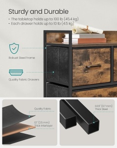 Ντουλάπι με Συρτάρια Songmics Καφέ 98.2x29x70 cm - Img 6