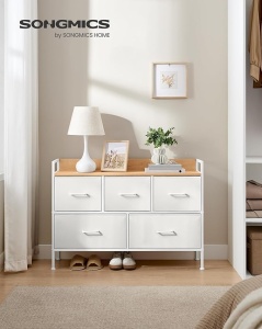 Ντουλάπι με Συρτάρια Songmics Μπεζ 98.2x29x70 cm - Img 2