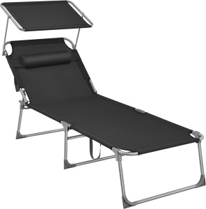 Ξαπλώστρα Songmics, 71 x 200 x 38 cm, Μαύρο,150 kg, GCB22BK