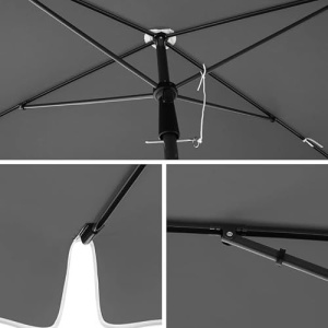 Ομπρέλα για βεράντα, Songmics, Γκρι, 180x125x240 cm - Img 6