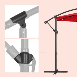 Ομπρέλα σκίασης, Songmics, 300 cm, UPF 50+, Κόκκινο - Img 5