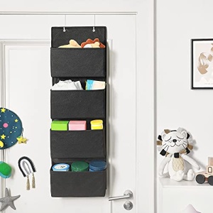 Οργανωτής αποθήκευσης πόρτας, Songmics, Μαύρο, 33.5x12x100 cm