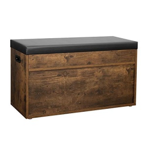Παπουτσοθήκη πάγκος εισόδου με μπαούλο αποθήκευσης, Vasagle, Antique-Μαύρο, 80x44x30 cm - Img 7