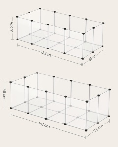 Πάρκο για κατοικίδια, αρθρωτό, Songmics, Λευκό, 125x63x42 cm - Img 6