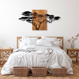 Πίνακας από ξύλο και μέταλλο Acacia Μαύρο 144x3x70 cm - Img 2