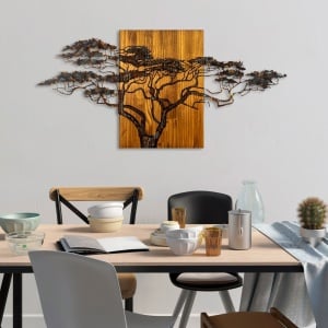 Πίνακας από ξύλο και μέταλλο Acacia Πολύχρωμο 144x70x3 cm - Img 2