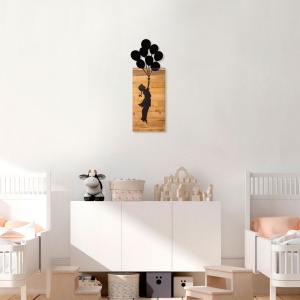 Πίνακας από ξύλο και μέταλλο Child Μαύρο 30x86x3 cm - Img 4