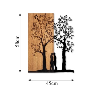 Πίνακας από ξύλο και μέταλλο Love Καρυδί 45x58 cm - Img 6