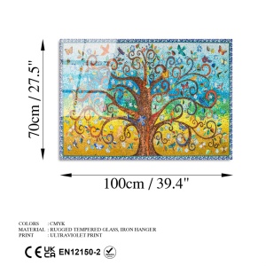 Πίνακας από σκληρυμένο γυαλί UV Πολύχρωμος 70x100 cm - Img 9
