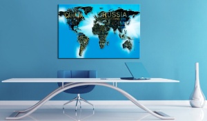 Πίνακας από φελλό - Blue World [Cork Map] 90x60 cm - Img 2