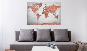 Πίνακας από φελλό - Brick World [Cork Map] 90x60 cm - Img 2