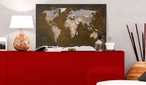 Πίνακας από φελλό - Cinnamon Travels [Cork Map] 120x80 cm - Img 2