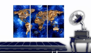 Πίνακας από φελλό - Golden Continents [Cork Map] 60x40 cm - Img 2