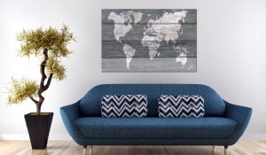 Πίνακας από φελλό - Grey Earth [Cork Map] 90x60 cm - Img 2