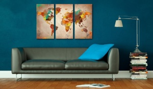 Πίνακας από φελλό - Painted World [Cork Map] 90x60 cm - Img 2