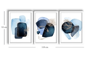 Πίνακας, σετ 3 τεμαχίων Mar Protea Bleumarin 38x53 cm - Img 3