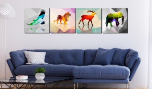 Πίνακας - Colourful Animals (4 Parts) 80x80 cm - Img 2