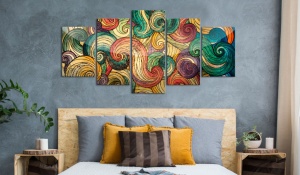 Πίνακας - Colourful Waves 100x50 cm - Img 2