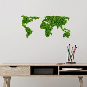 Πίνακας lemn licheni World Πράσινο 70x32 cm - Img 2