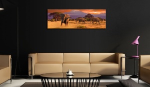 Πίνακας - March of african elephants 135x45 cm - Img 2