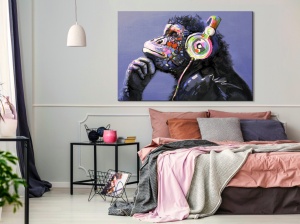Πίνακας - Musical Monkey (1 Part) Wide 90x60 cm - Img 2