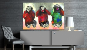Πίνακας - Three Wise Monkeys 90x60 cm - Img 2