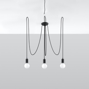 Πολυέλαιος 3 Edison, Μαύρος, 300x300x150 cm - Img 2