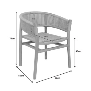 Πολυθρόνα Κήπου Kajone Boho Pako World Κρεμ 62x55x75 cm - Img 6