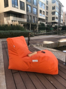 Πολυθρόνα Κήπου puf beanbag Daybed Πορτοκαλί - Img 3