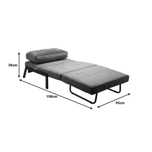 Πολυθρόνα Κρεβάτι Fancy Pako World Γκρι 95x98x70 cm - Img 8