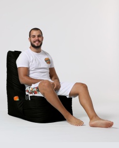 Πολυθρόνα Πουφ Κήπου Diamond Μαύρο 60x90x35 cm - Img 13