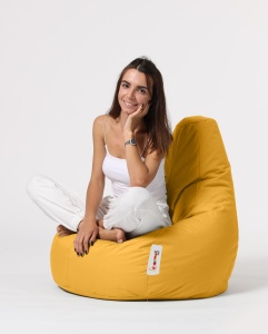 Πολυθρόνα Πουφ Κήπου Drop Κίτρινο 80x80x33 cm