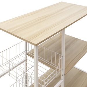 Ράφι Noon cu MDF σε χρώμα λευκό - φυσικό χρώμα ξύλου 80x34x75cm - Img 3