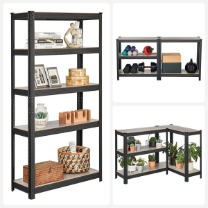 Ράφι Songmics, 5 Ράφια, 30 x 75 x 150 cm, Black, GLR030B11 - Img 6