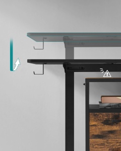 Ρυθμιζόμενο γραφείο Songmics Μαύρο 140x60x120 cm - Img 6