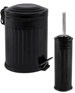 Σετ αξεσουάρ μπάνιου (2 τεμάχια) d81 Μαύρο 33.5x20.5 cm